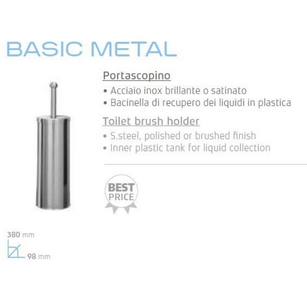 Immagine di BASIC METAL PORTASCOPINO INOX AISI 430 BRILLANTE