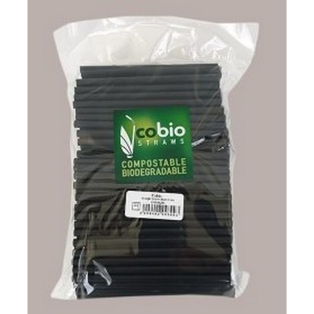 Immagine di CANNUCCE DRITTE BIO-ECO ø8 H150 NERO confezione 250pz