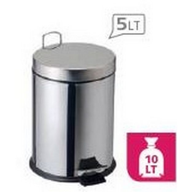 Immagine di PATTUMIERA A PEDALE INOX AISI 304  LT 5