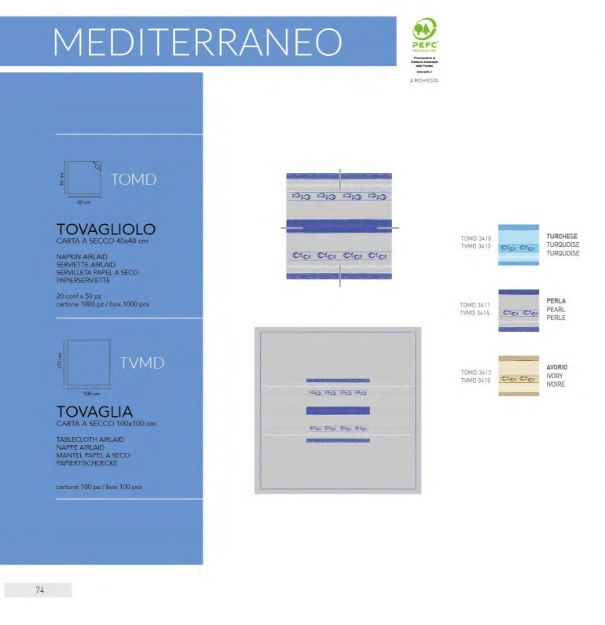 Immagine di TOVAGLIA E TOVAGLIOLO AIRLAID MEDITERRANEO