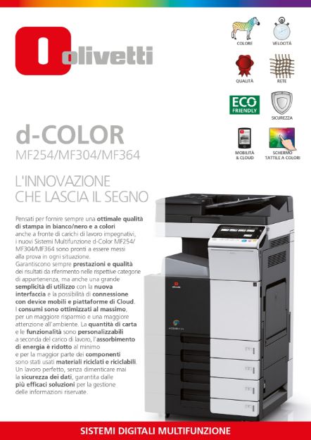 Immagine di OLIVETTI D-COLOR MF254Multifunzione laser A4/A3 COLORI