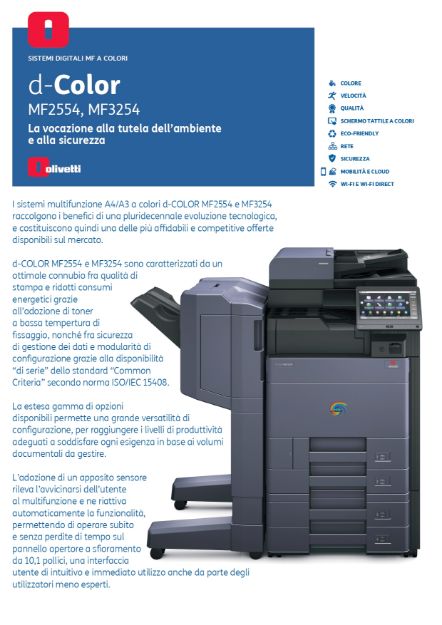 Immagine di OLIVETTI D-COLOR MF2554 - Multifunzione laser A4/A3 COLORI