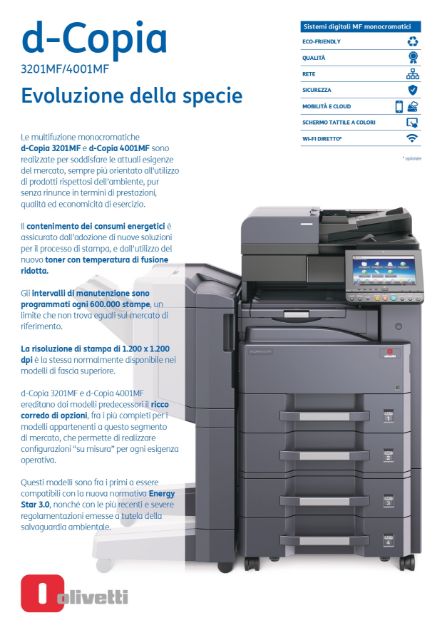 Immagine di OLIVETTI D-COPIA 3201MFMultifunzione laser A4/A3 b/n