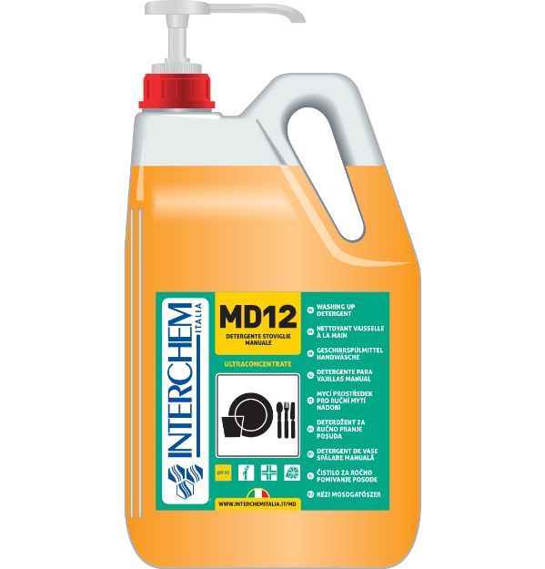 Immagine di MD12 DETERGENTE STOVIGLIE A MANO Tanica 5lt + pompa giusta dose 20ml