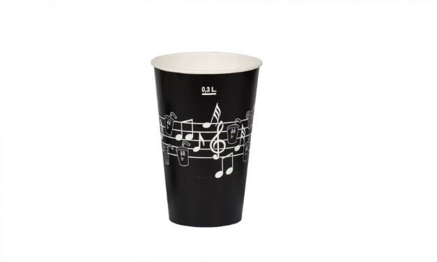Immagine di BICCHIERI BIBITA B/37 370ML FANTASIA PENTAGRAMMA NERO conf.100pz