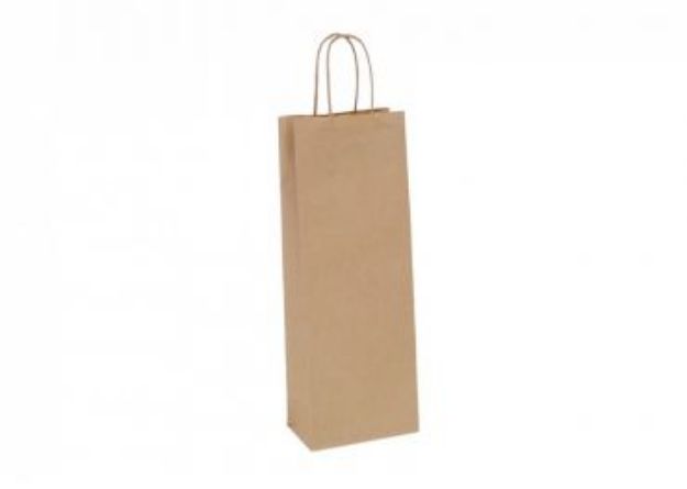 Immagine di BORSA CARTA PER 1 BOTTIGLIA 12+9X36h gr100 AVANA ECO