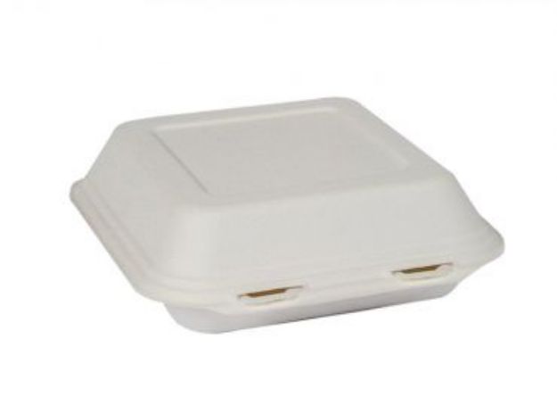 Immagine di CONT.+COP. FAST FOOD 218x207h40/64 700ML BIO-ECO POLPA CELL. Conf.50pz